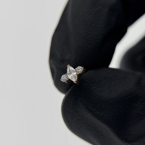 Top de titanio, baño de oro y 3 zirconias