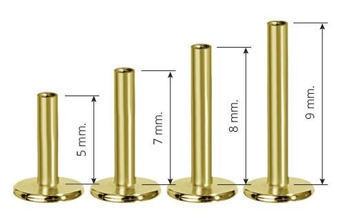 Barra labret con baño de oro 24 Kt.